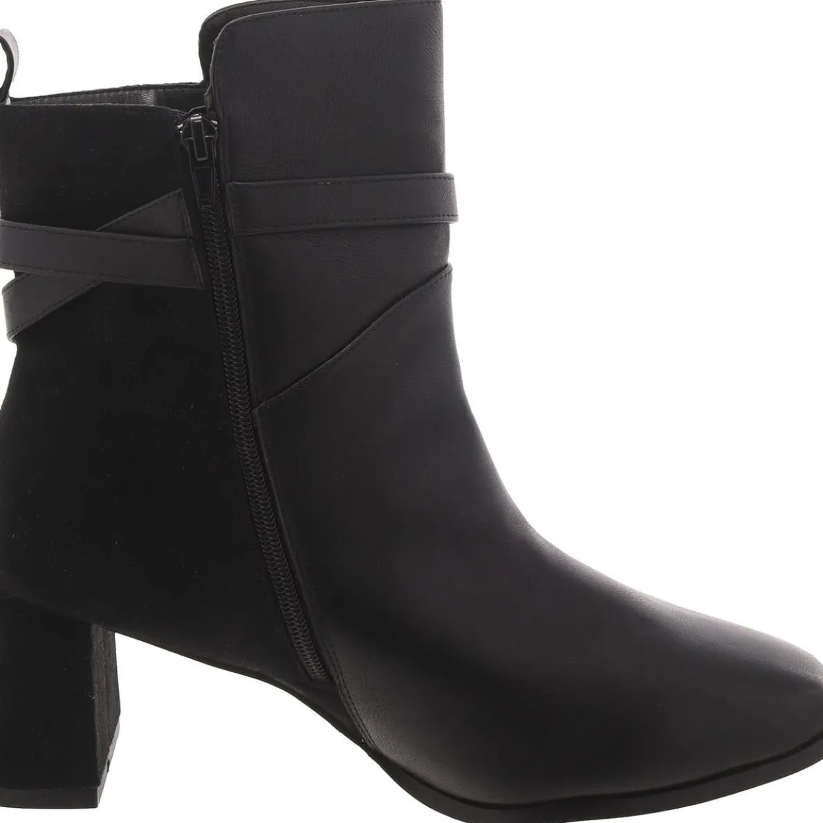 Faux Leather Solid Mid-Calf Boots
