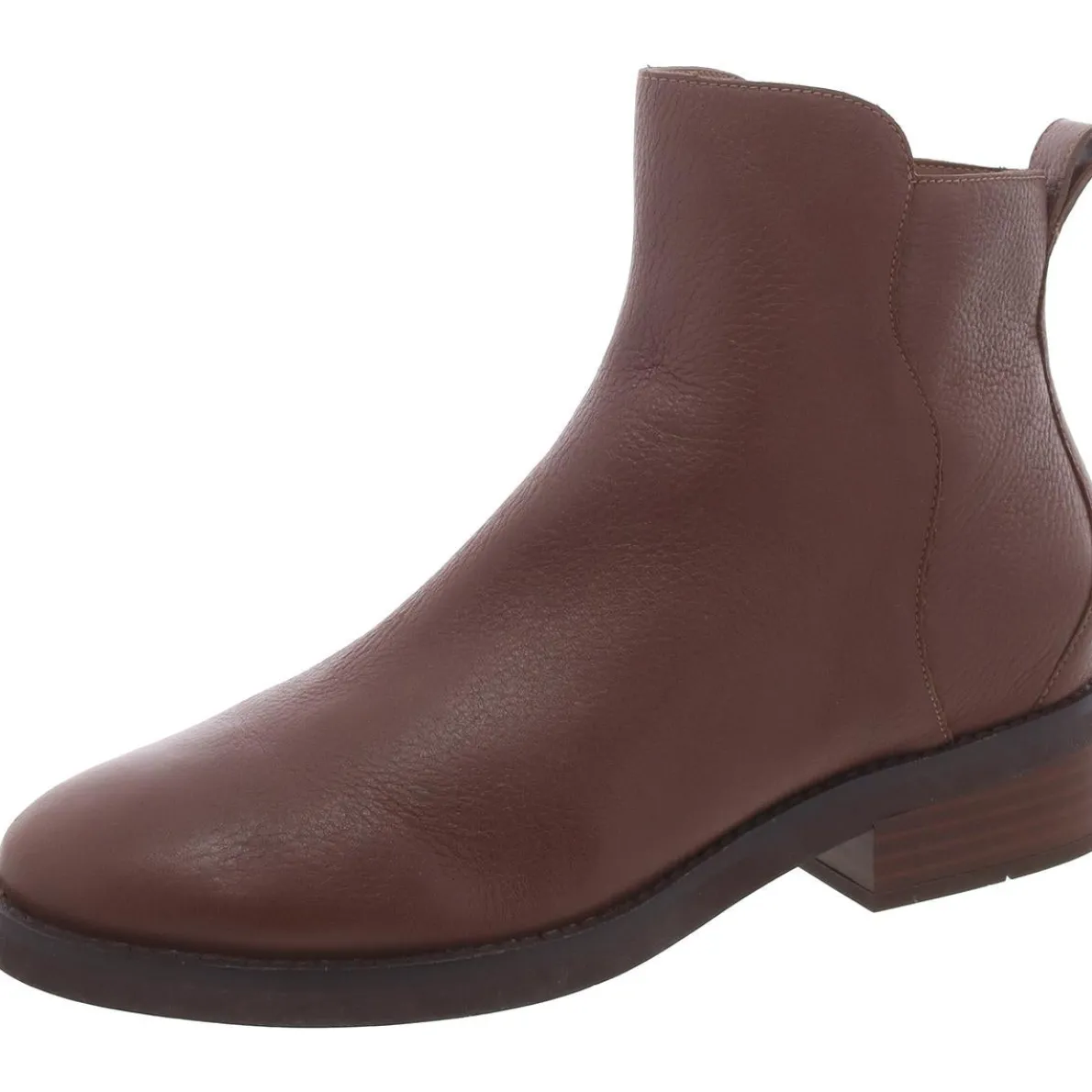 Faux Leather Solid Ankle Boots