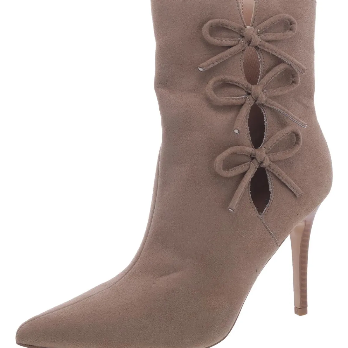 Faux Leather Stiletto Ankle Boots