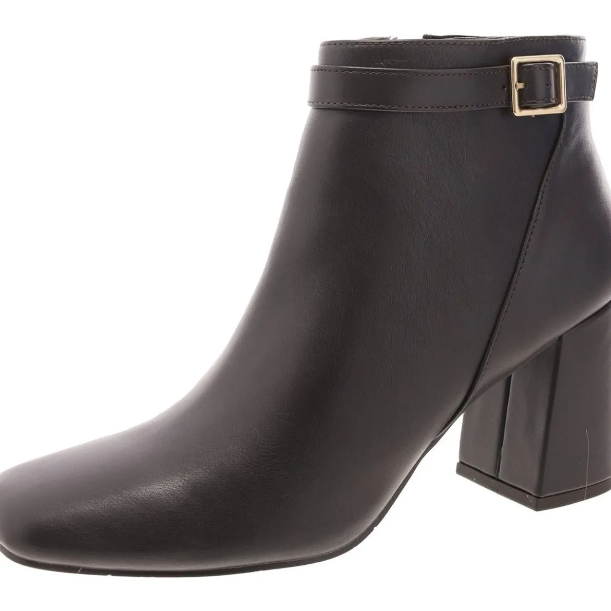 Faux Leather Zip Up Ankle Boots
