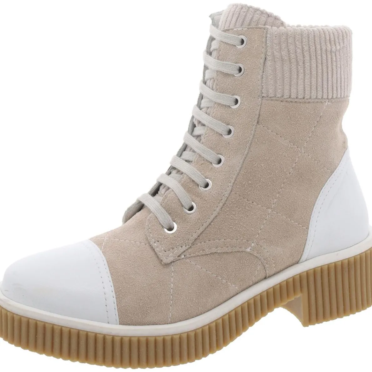 Faux Suede Lace-Up Ankle Boots