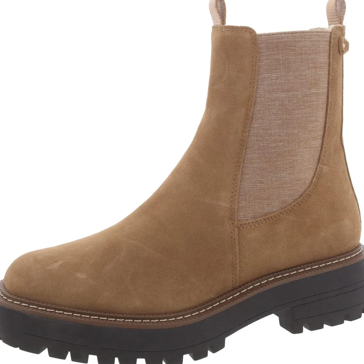 Faux Suede Lugg Sole Chelsea Boots