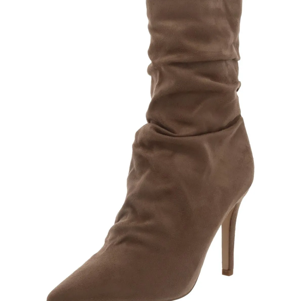 Faux Suede Zipper Mid-Calf Boots