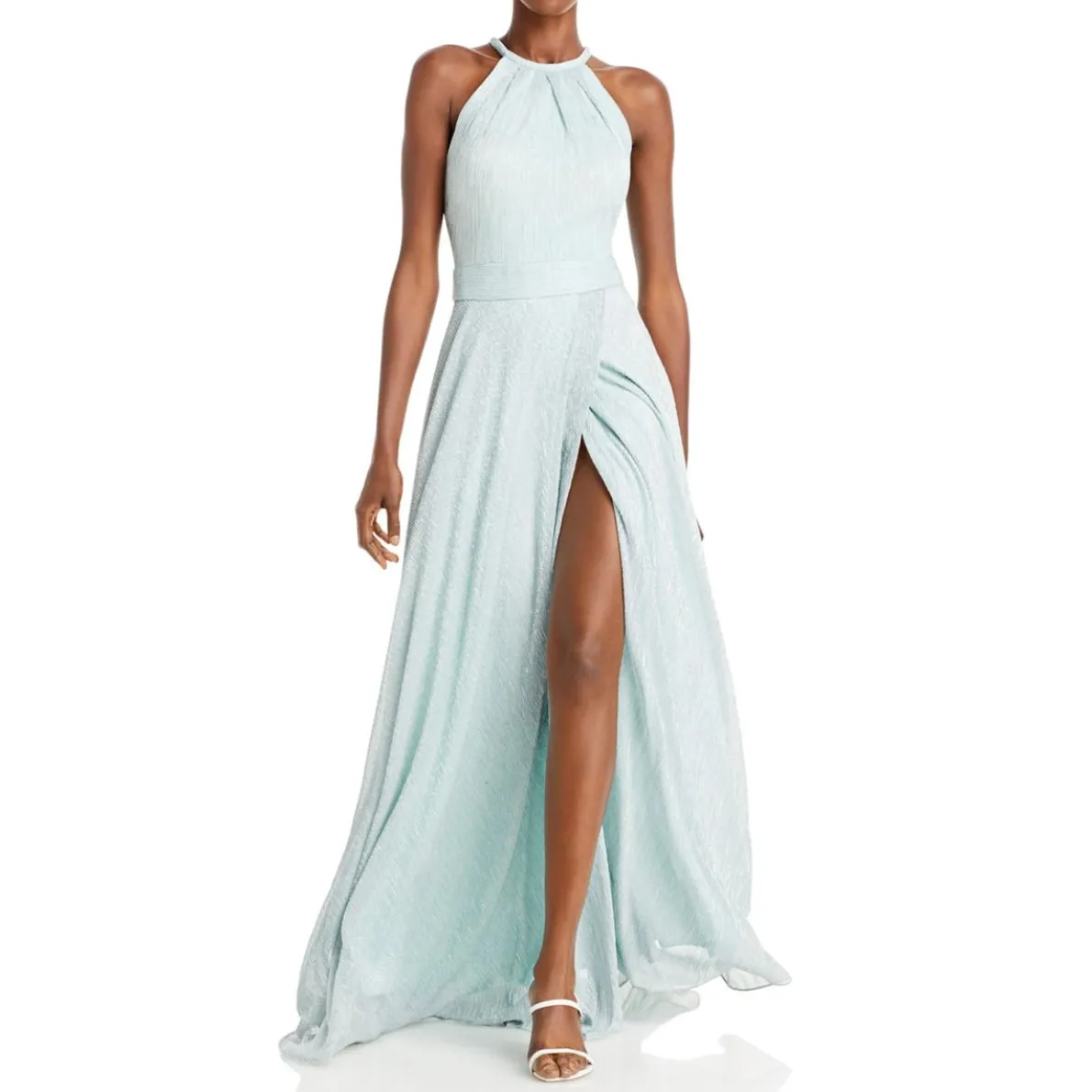 Faux Wrap Maxi Evening Dress