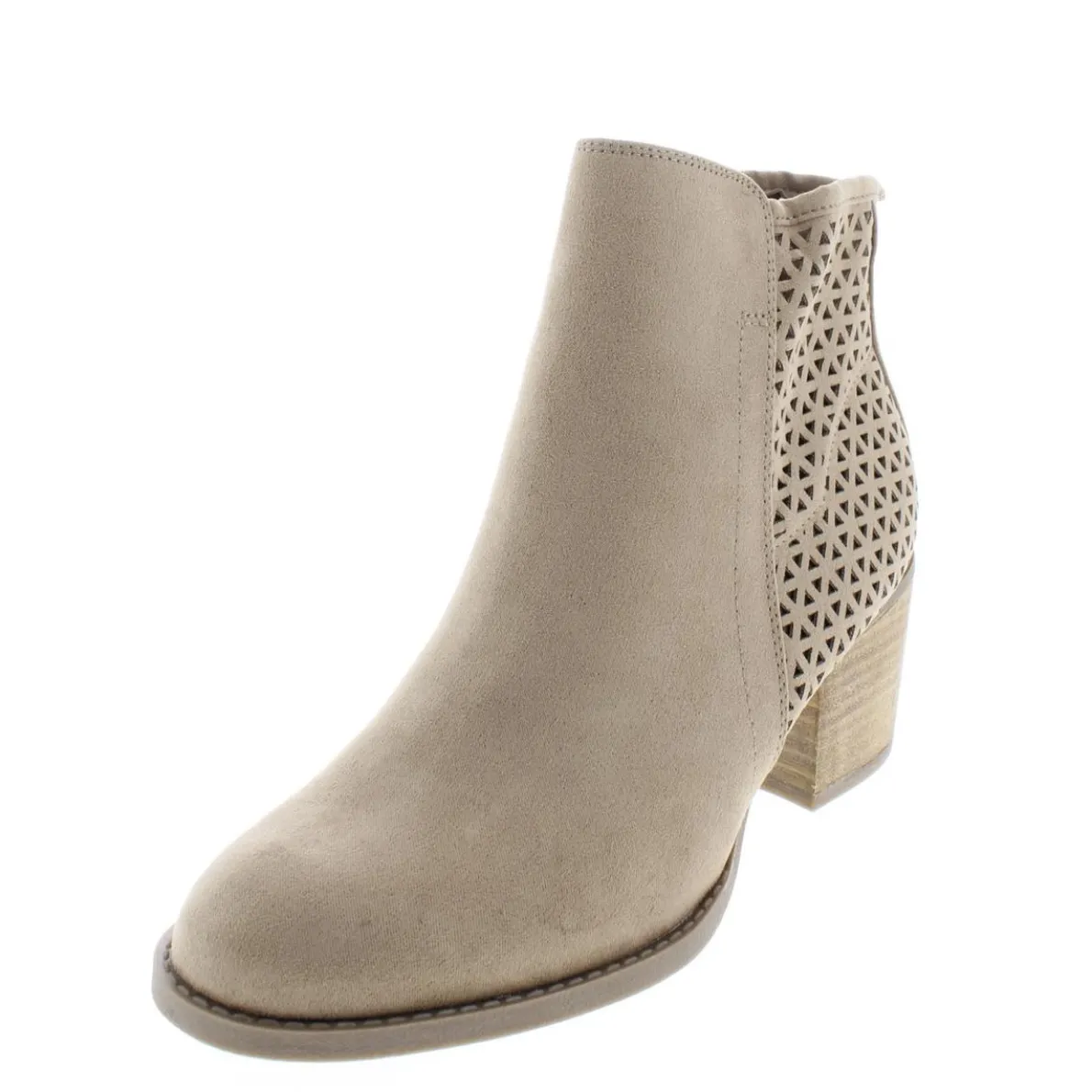 Fayth Laser Cut Almond Toe Ankle Boots