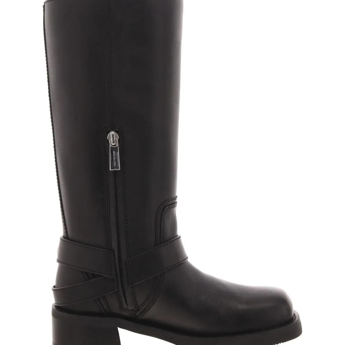 40F4CBFB7L Buckle Leather Mid-Calf Boots