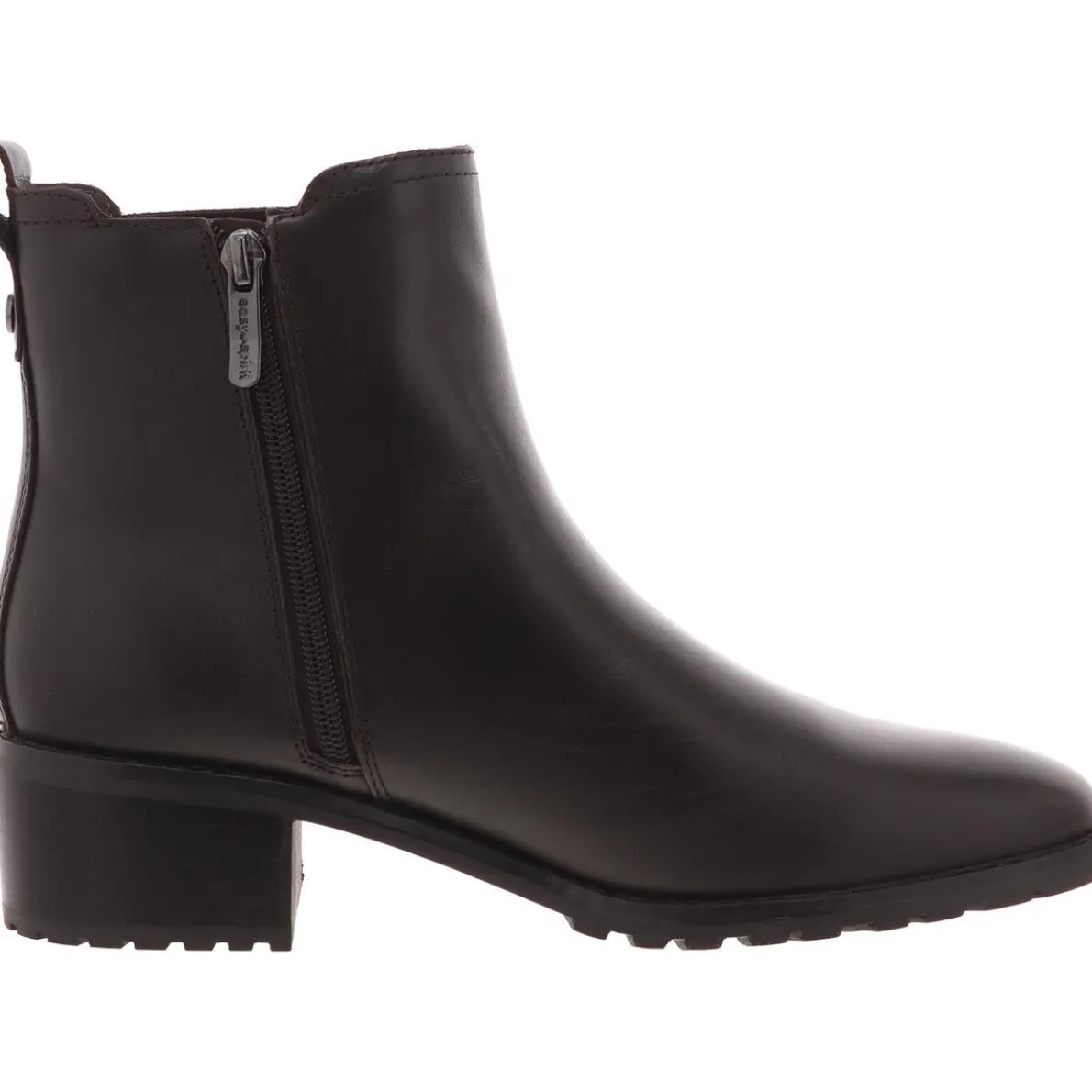 Fedra Zipper Leather Booties