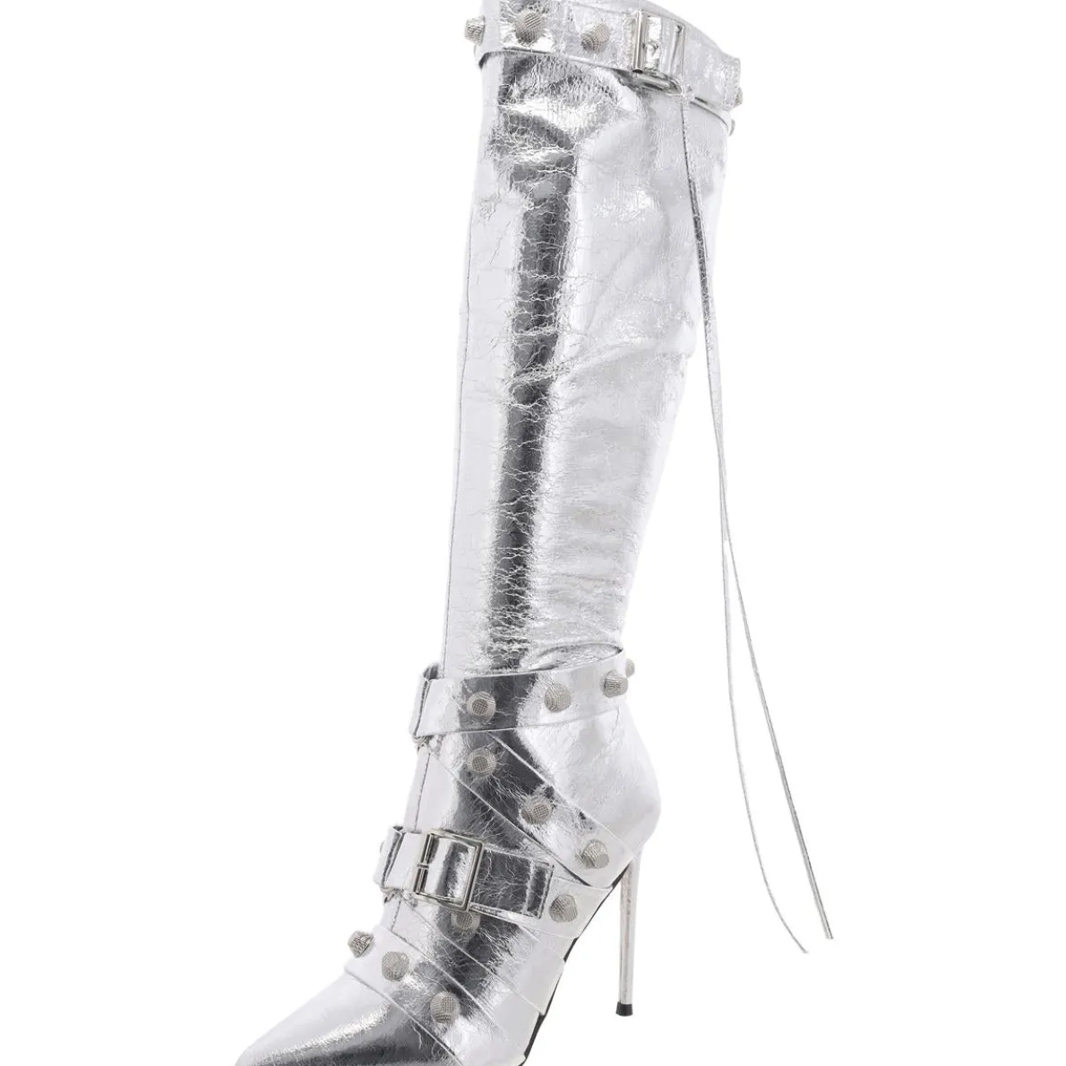 Fink Faux Leather Embellished Knee-High Boots