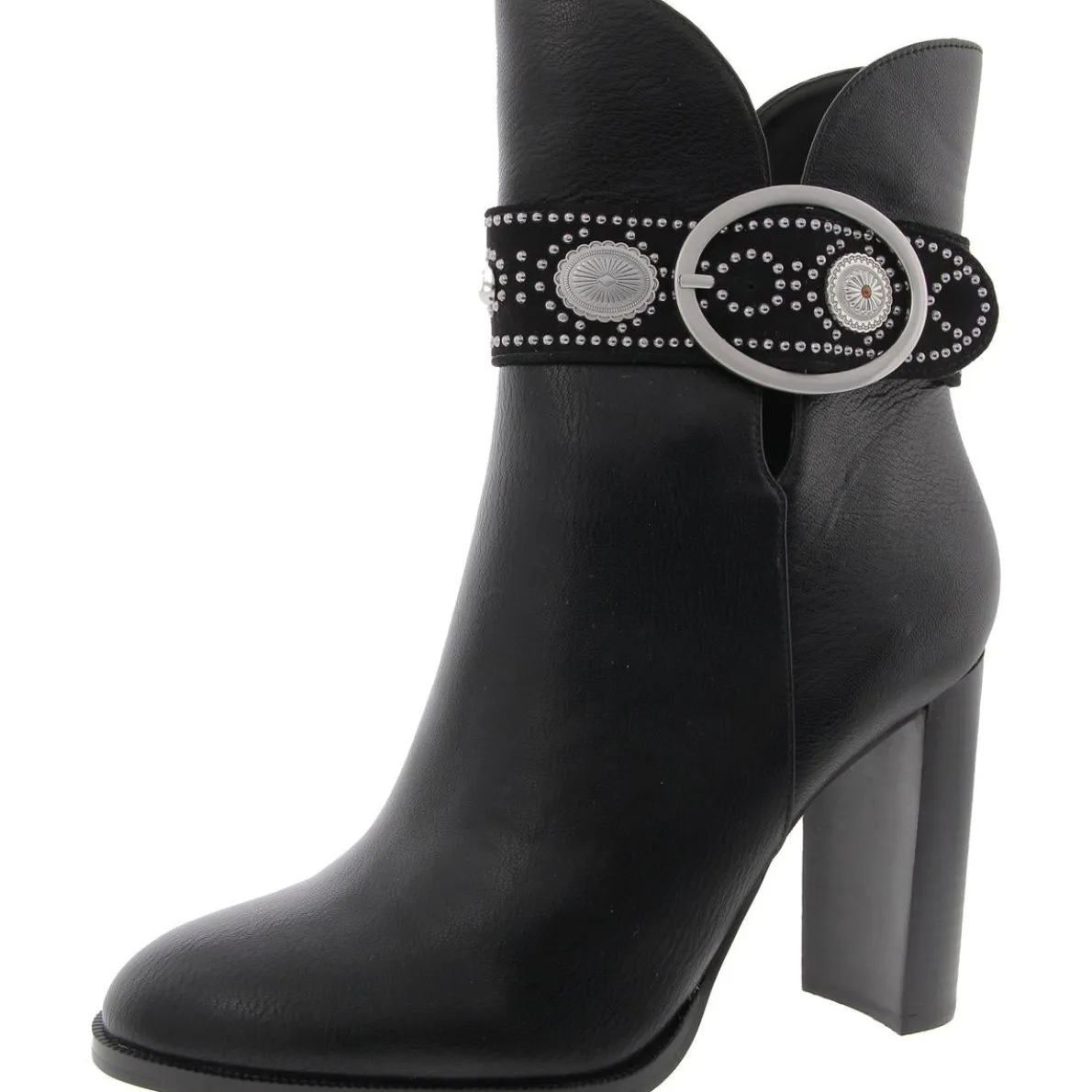 Finova Embellished Faux Leather Mid-Calf Boots