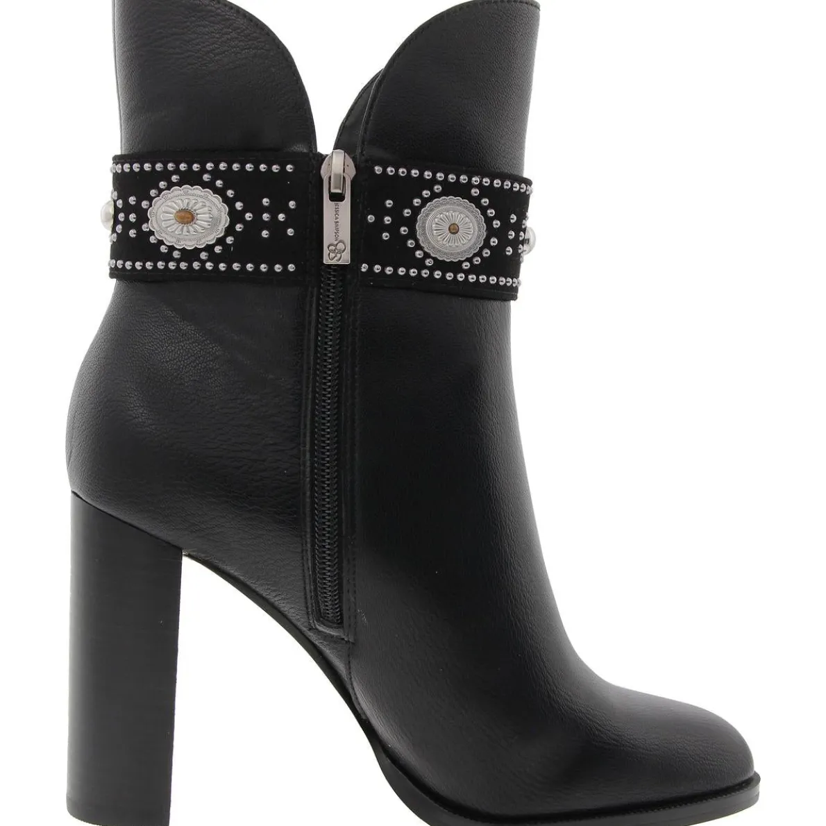 Finova Embellished Faux Leather Mid-Calf Boots