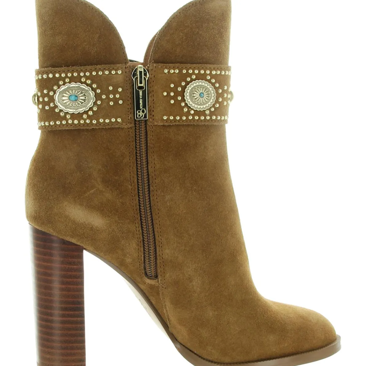 Finova Embellished Faux Leather Mid-Calf Boots