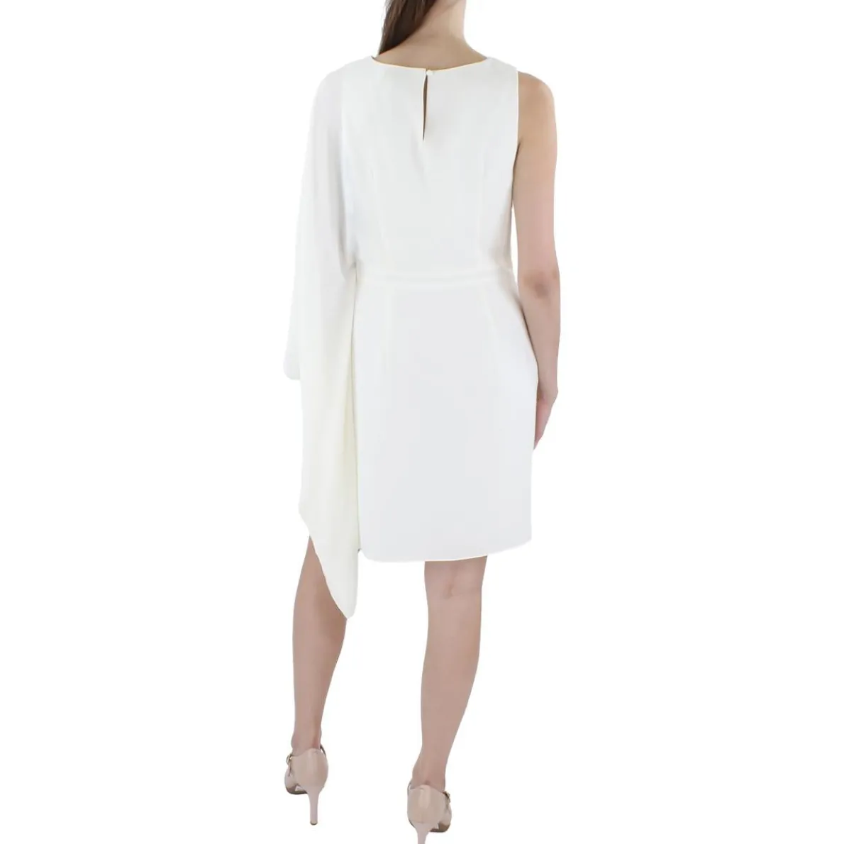 Flowy Sleeve Crewneck Midi Dress