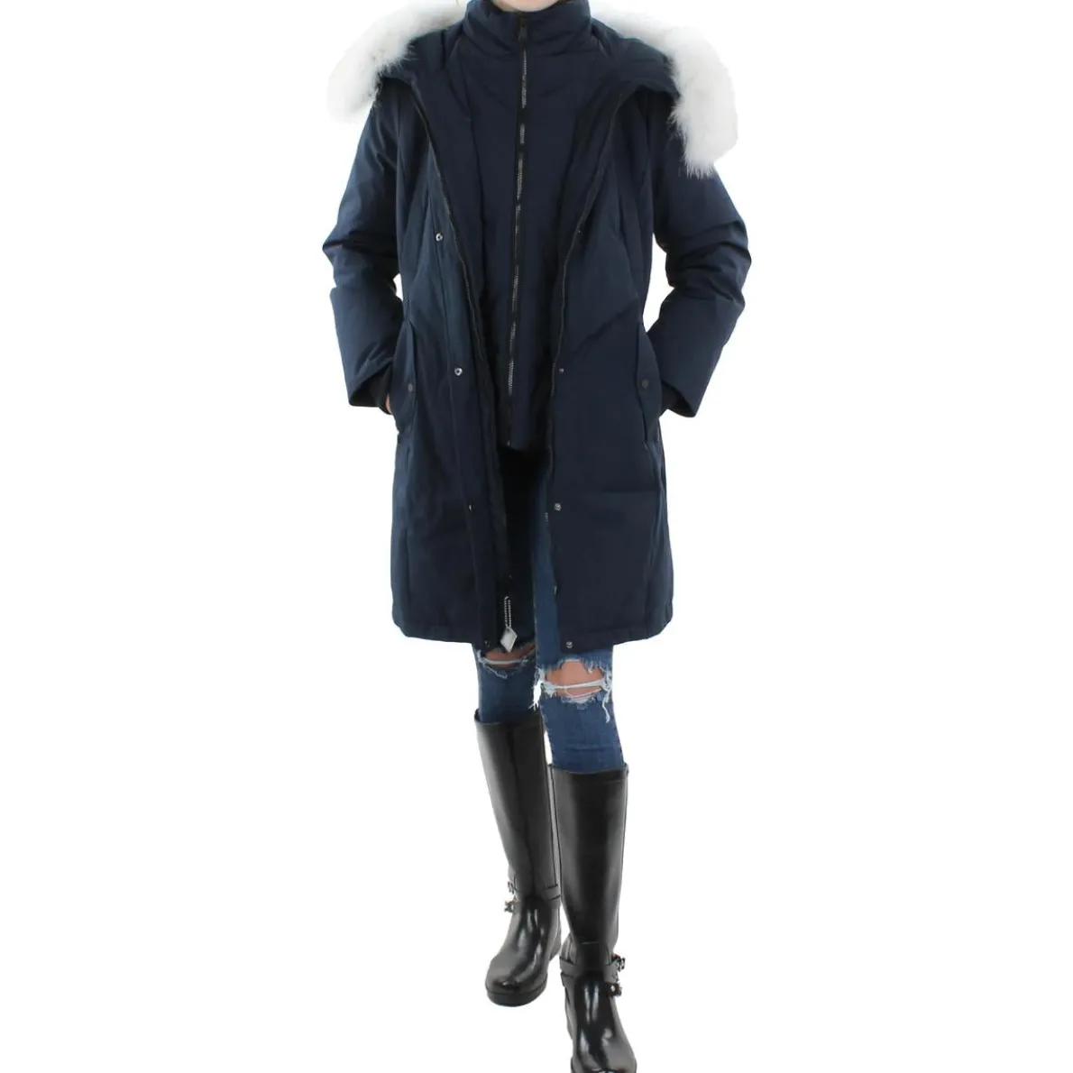 Fox Fur Warm Parka Coat
