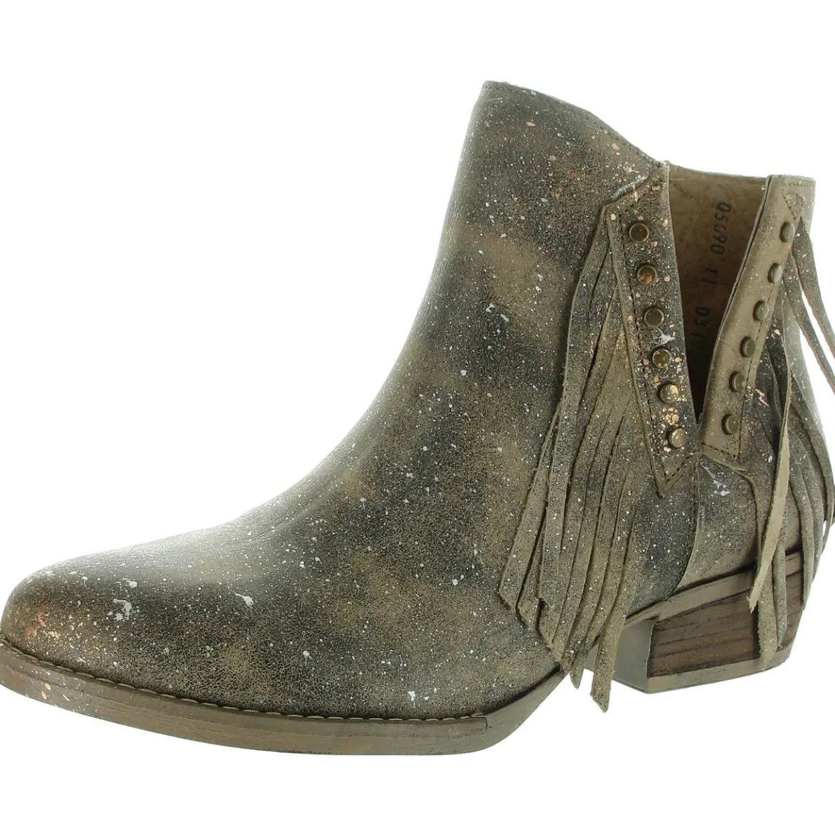 Fringe Leather Ankle Boots