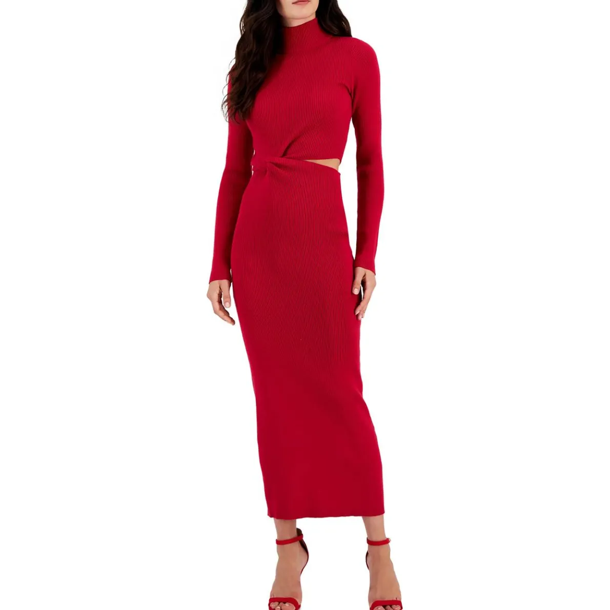 Full Length Mock Neck Sweaterdress