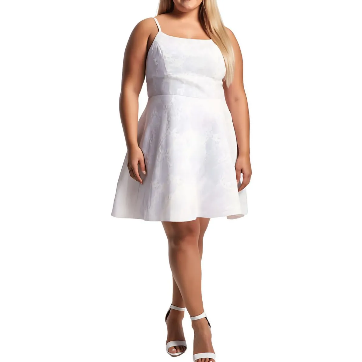 Plus Metallic Fit & Flare Dress