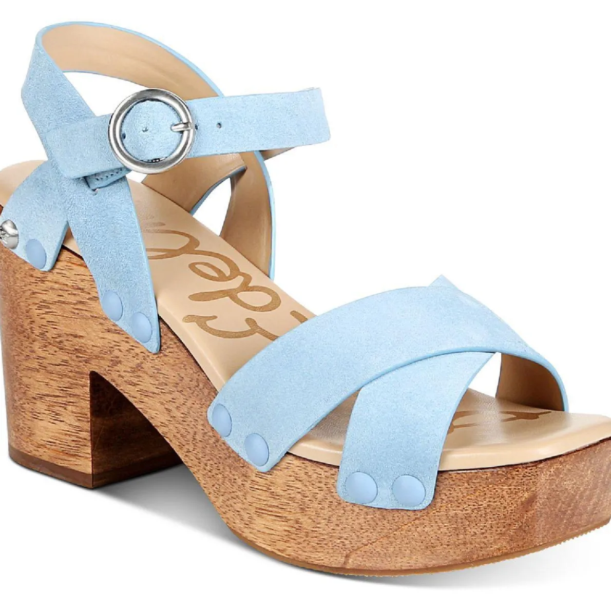 Josefine Buckle Wood Heels