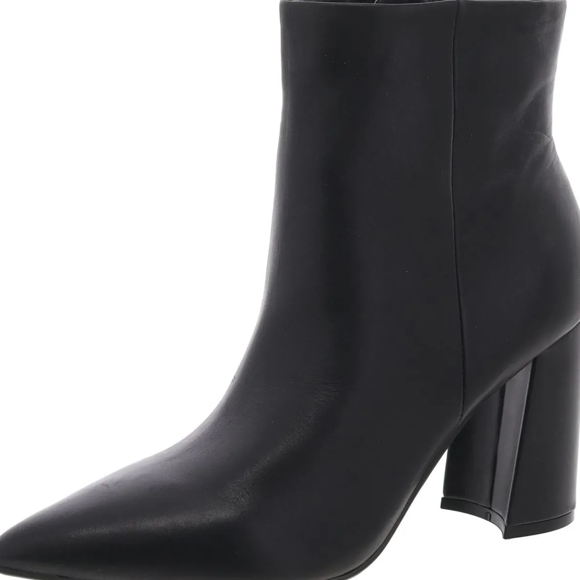 Gaylen Block Heel Faux Leather Ankle Boots