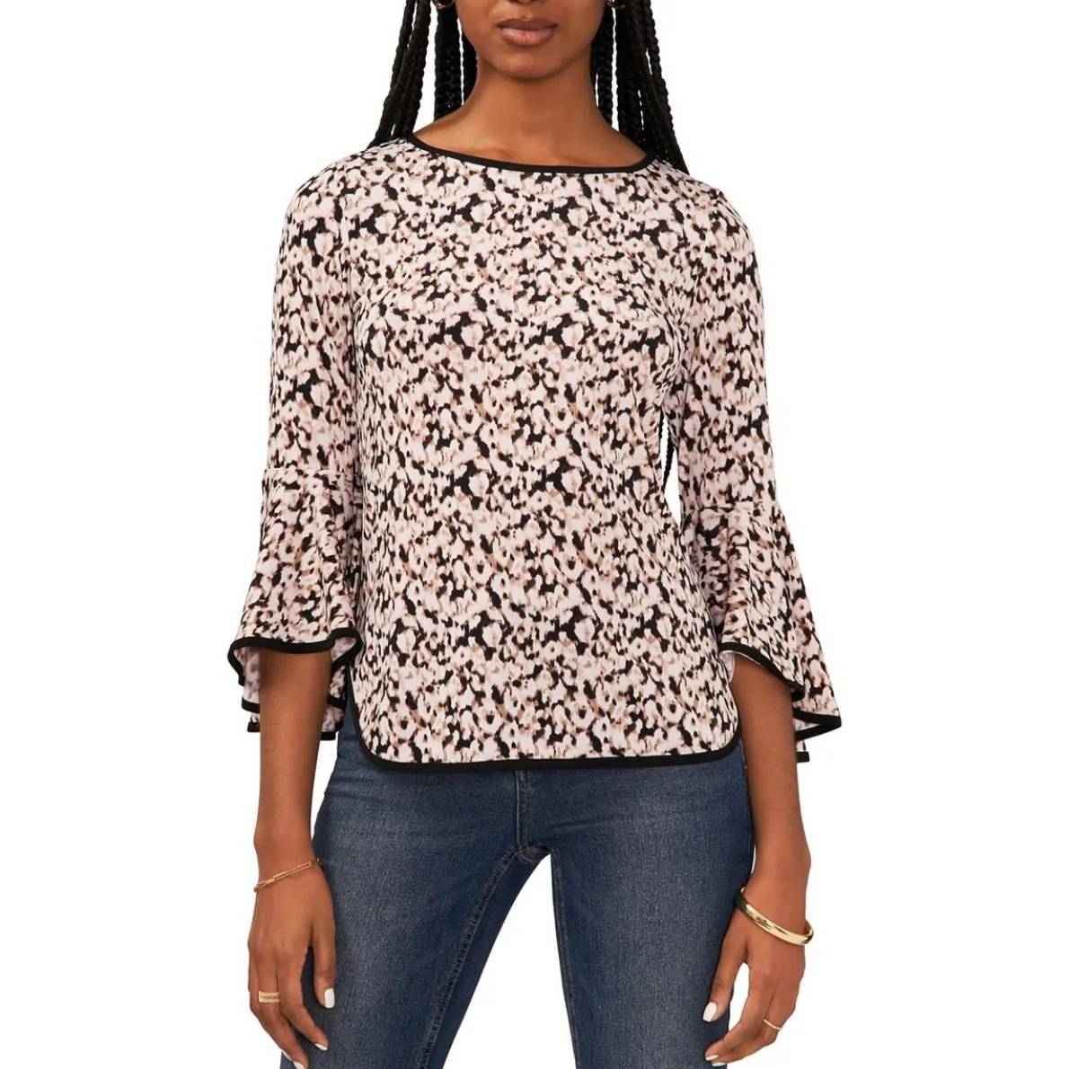 Knit Bell Sleeves Blouse
