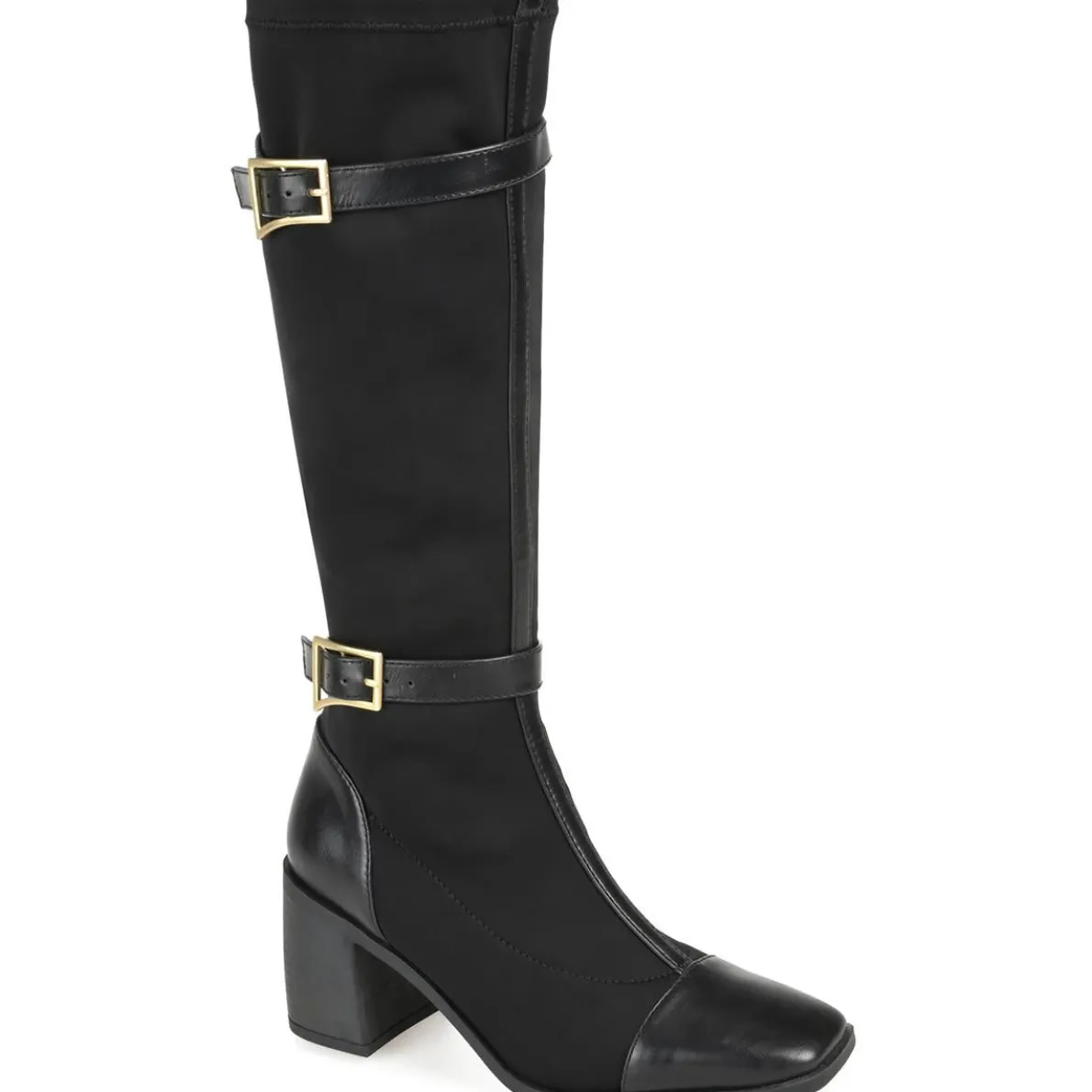 Gibree Mixed Media Nylon Knee-High Boots