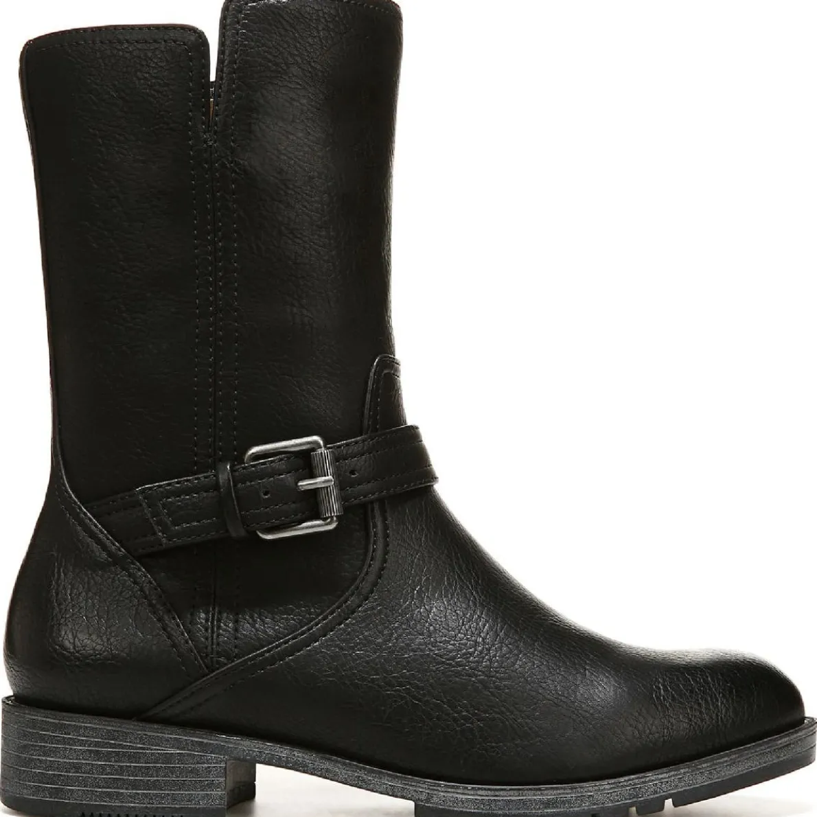 Gloriah Faux Leather Block Heel Mid-Calf Boots