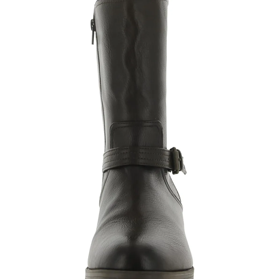 Gloriah Faux Leather Block Heel Mid-Calf Boots