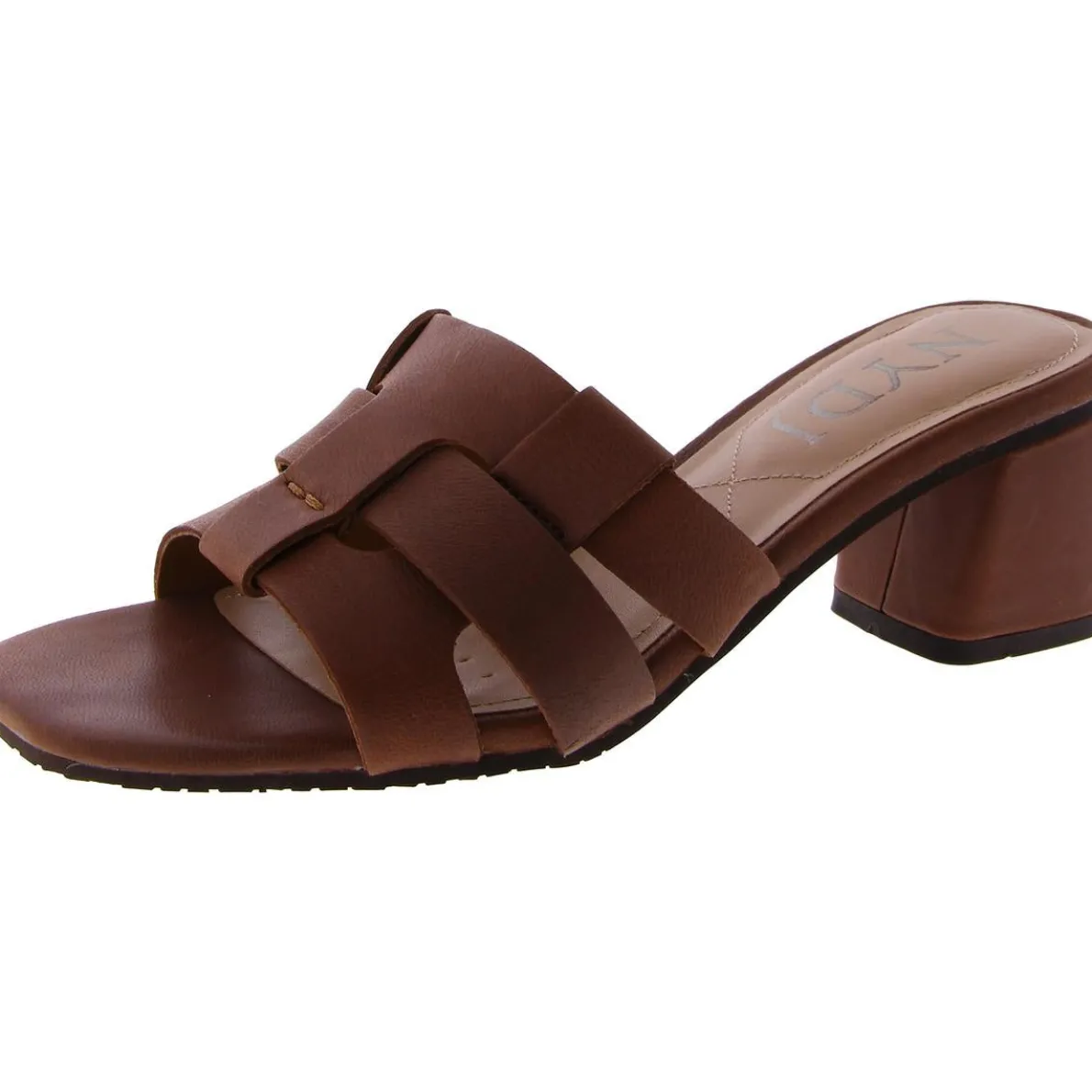 glorianago Faux Leather Woven Slide Sandals