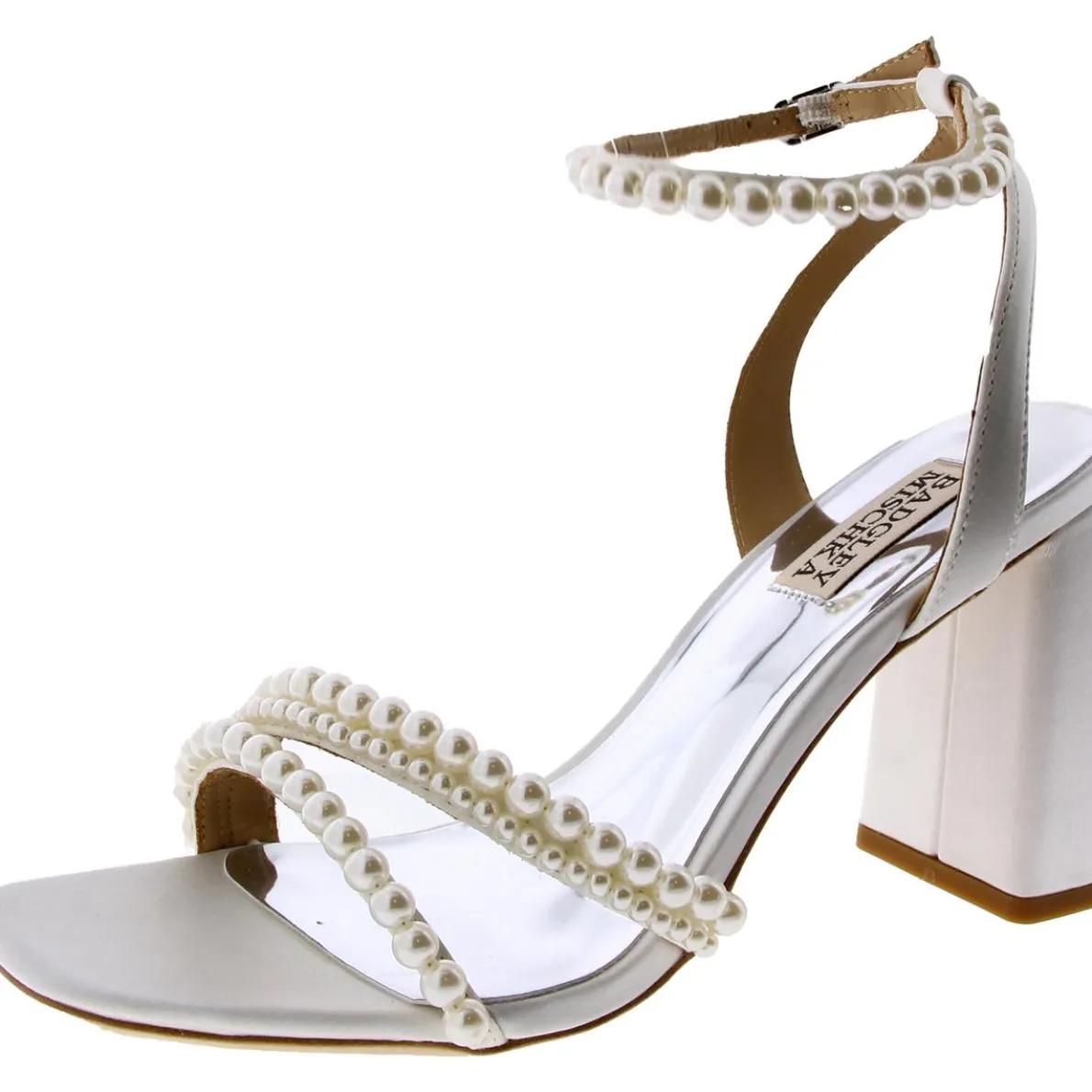 Feisty Satin Beaded Ankle Strap