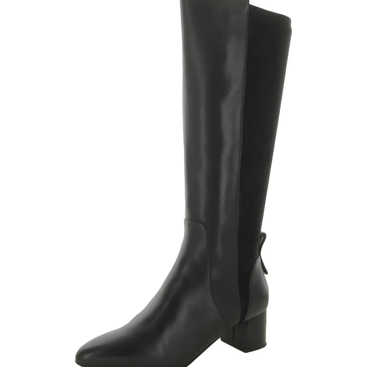 GO TO BLOCK Leather Block Heel Knee-High Boots