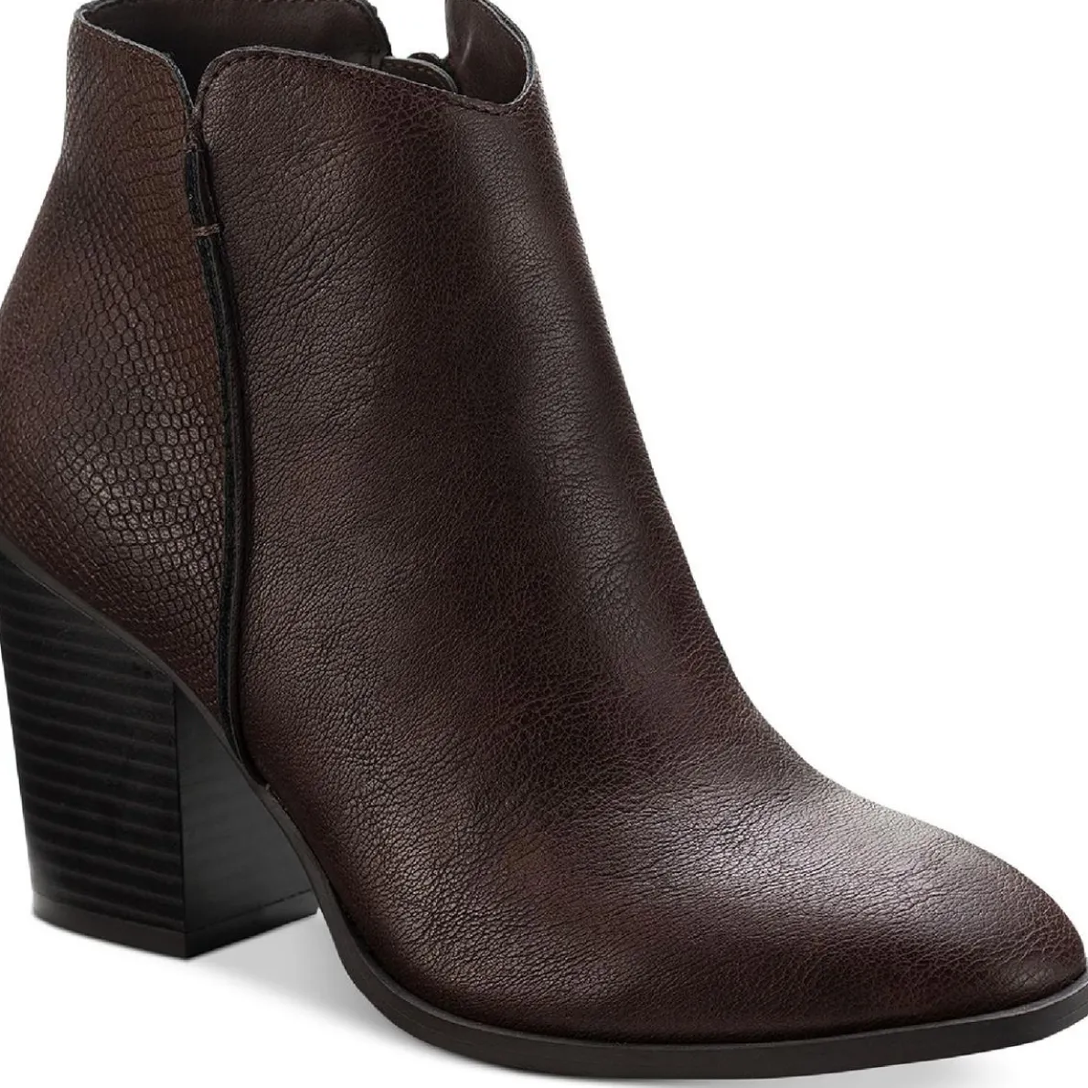 Graceyy Faux Leather Block Heel Ankle Boots