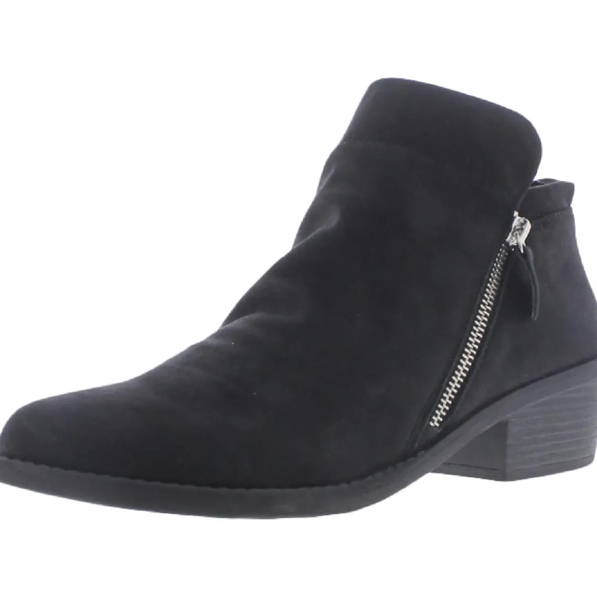 Gusto Faux Suede Block Heel Ankle Boots