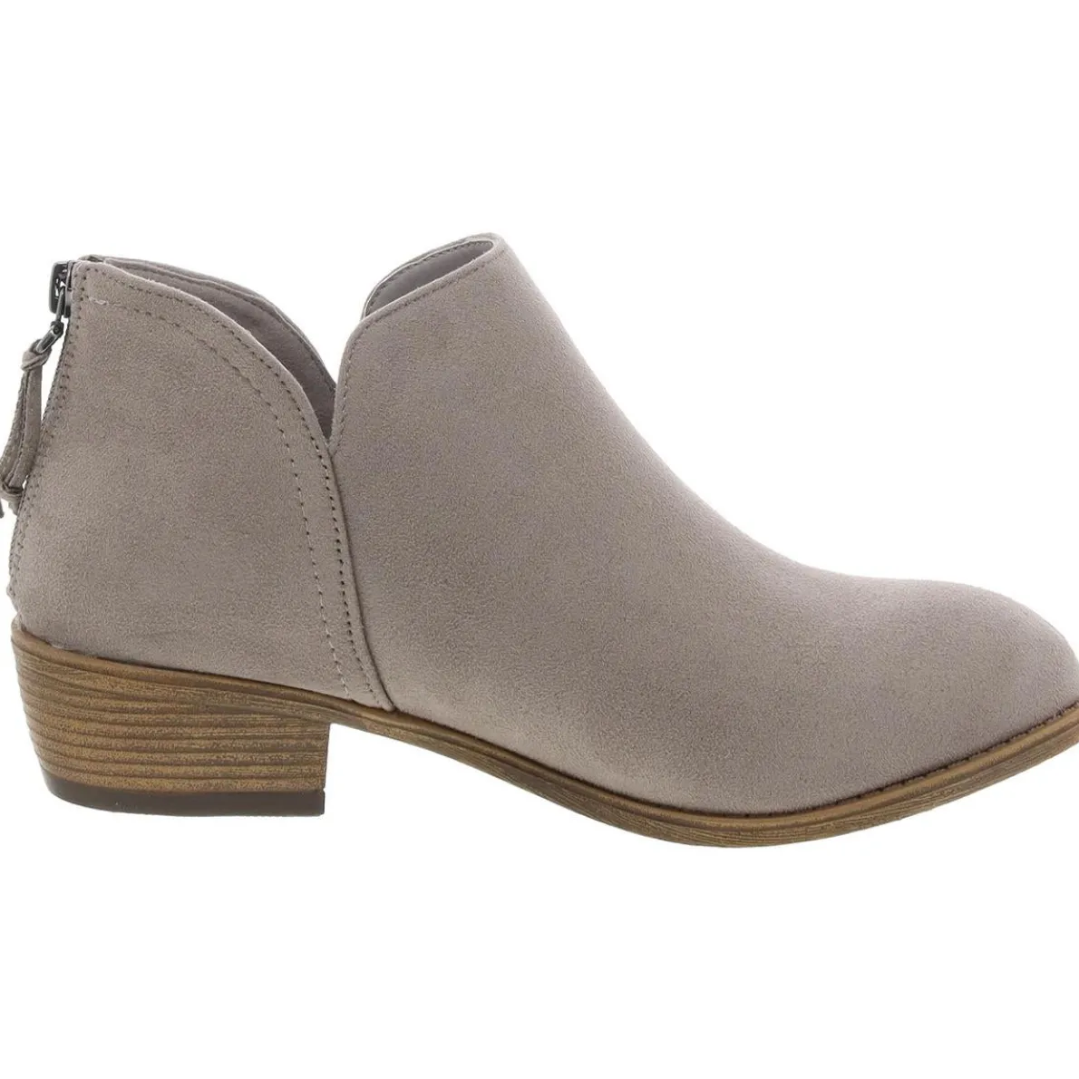 Zipper Faux Suede Booties