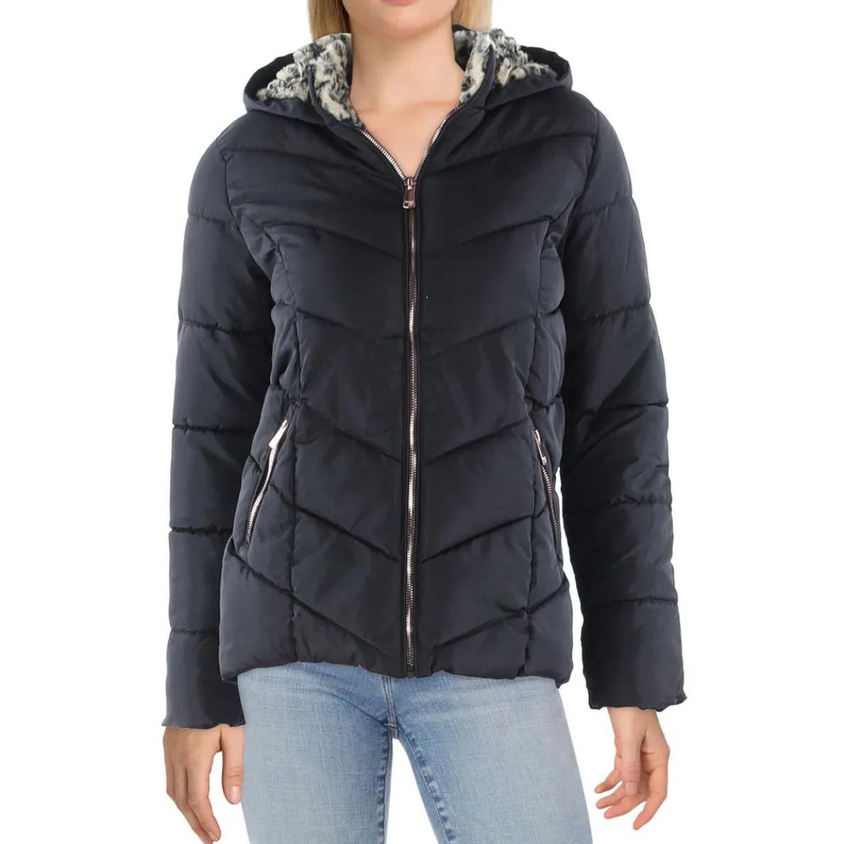 Faux Fur Lined Quilted Coat