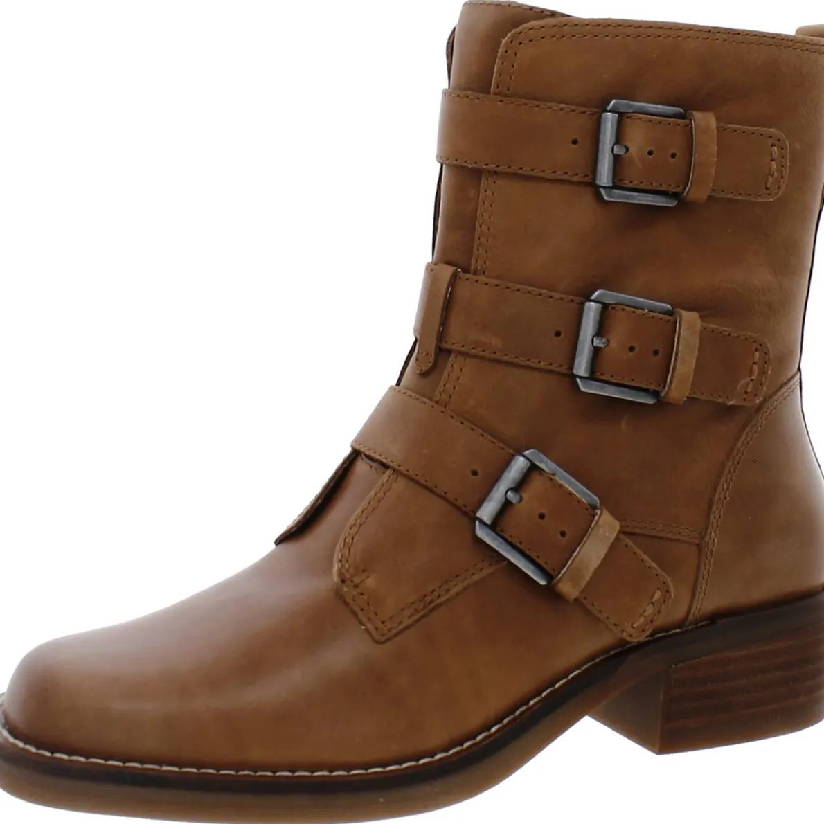 Katriny Leather Square Toe Mid-Calf Boots