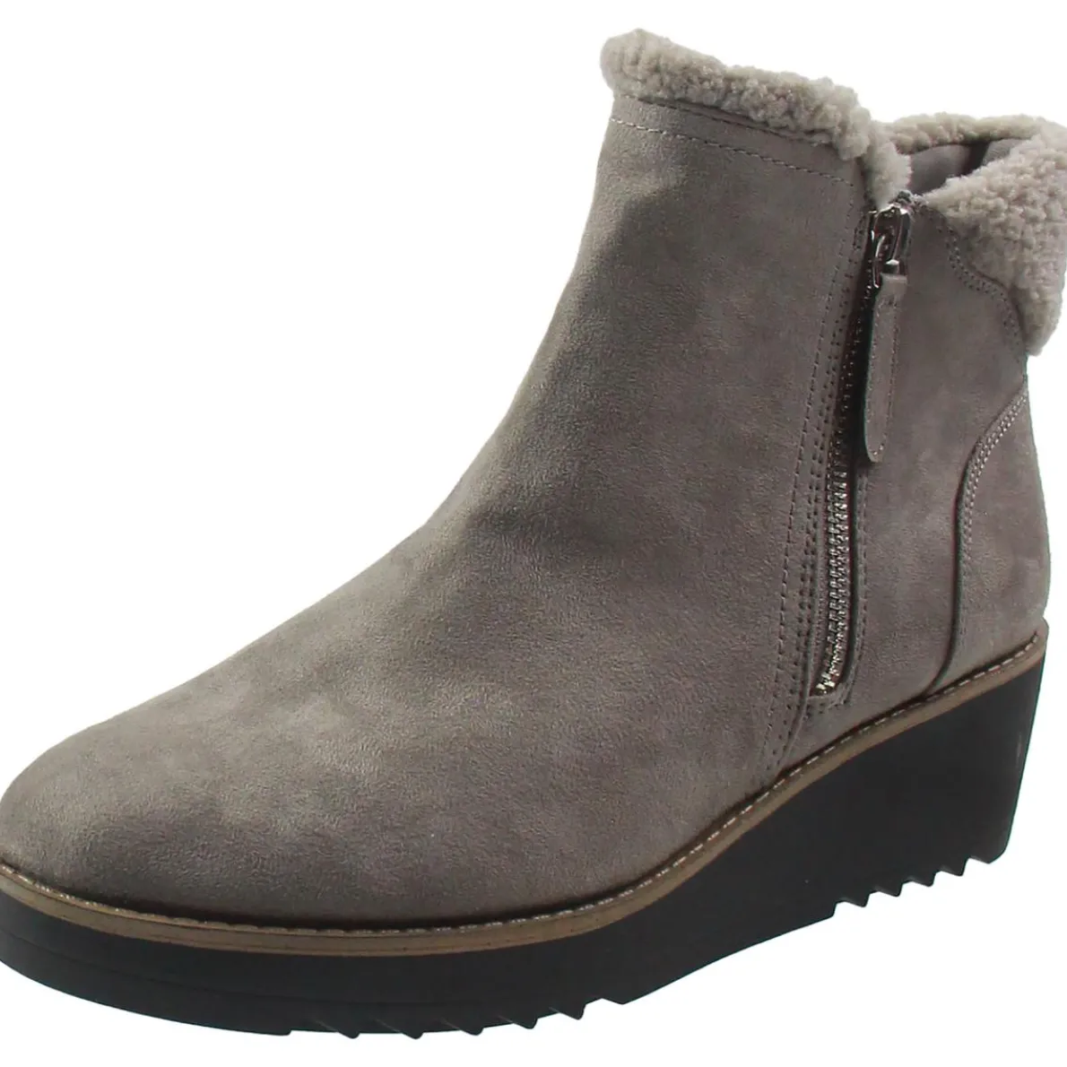 Zipper Wedge Boots