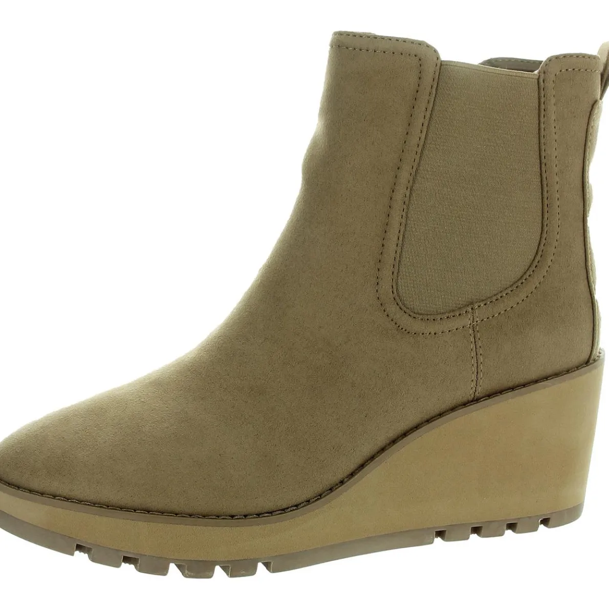 Portia Zipper Microfiber Wedge Boots