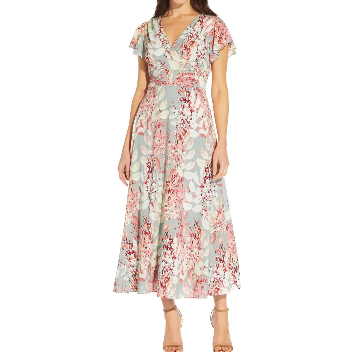 Floral Belted Midi Dress