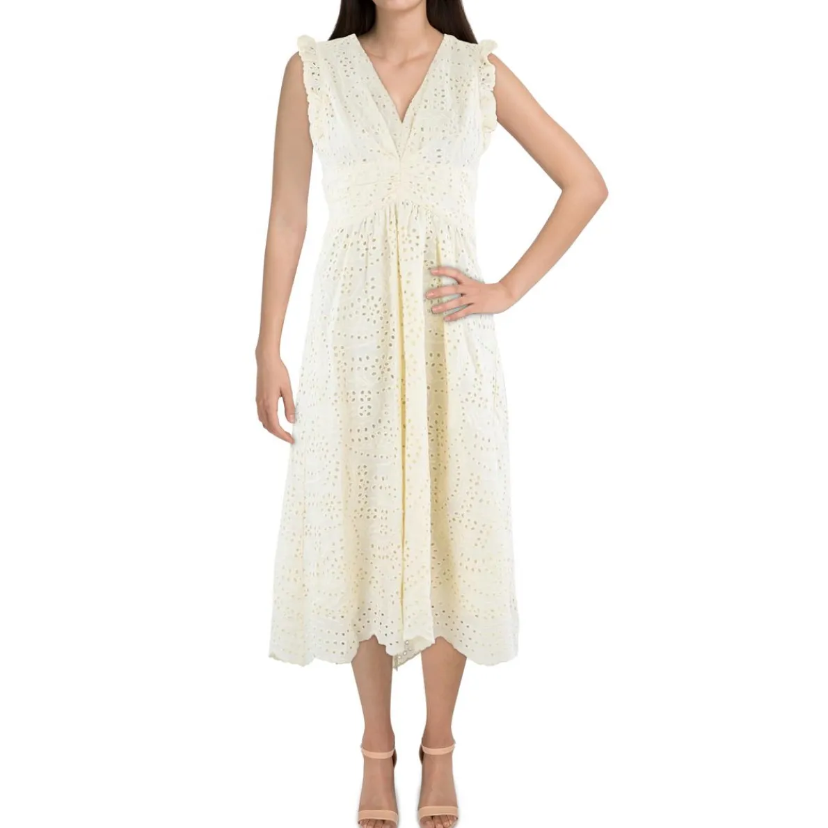 Eyelet Cotton Midi Dress