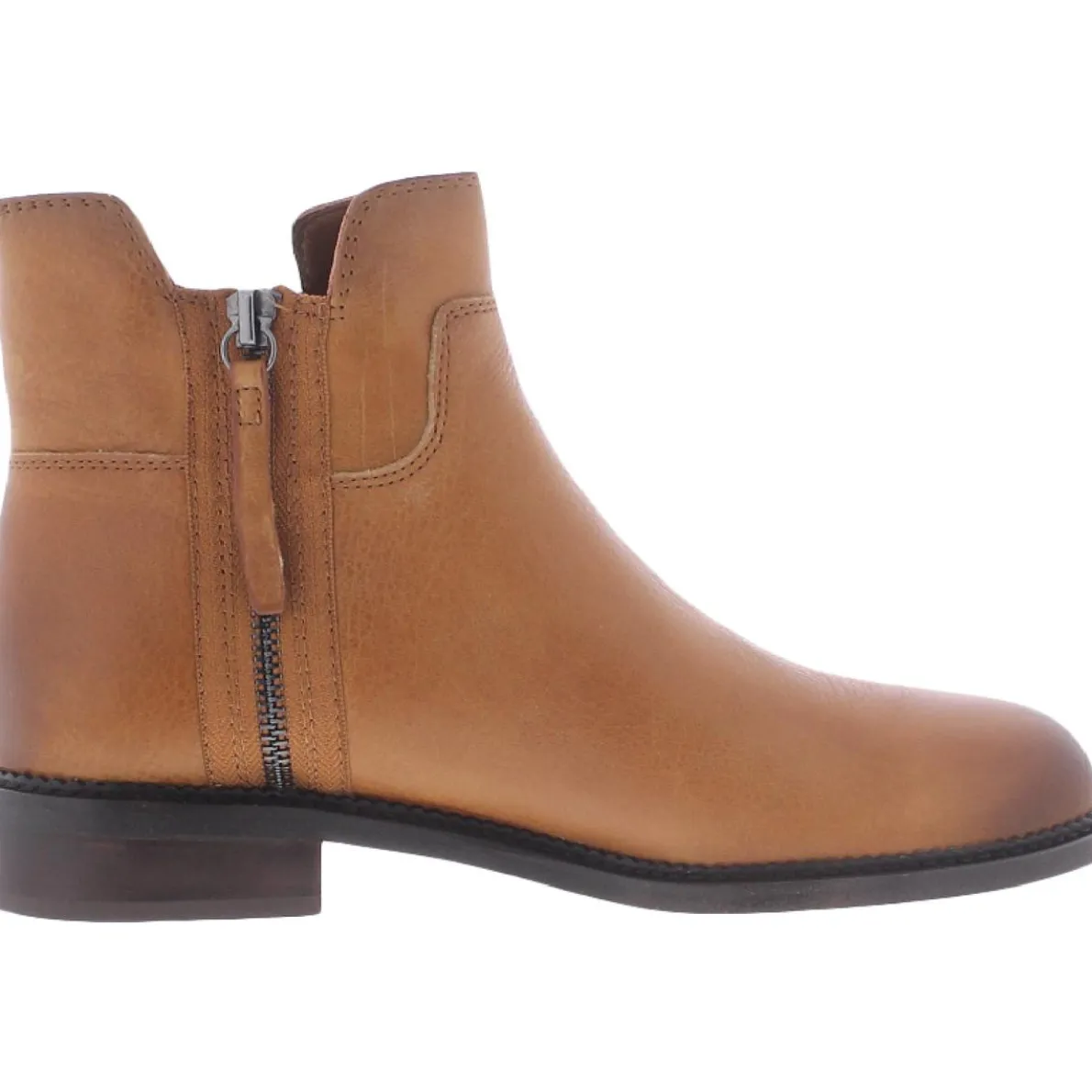 Halford Leather Block Heel Ankle Boots