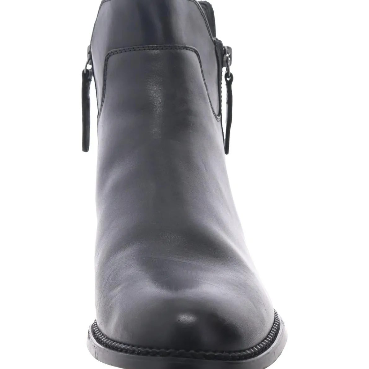 Halford Leather Block Heel Ankle Boots