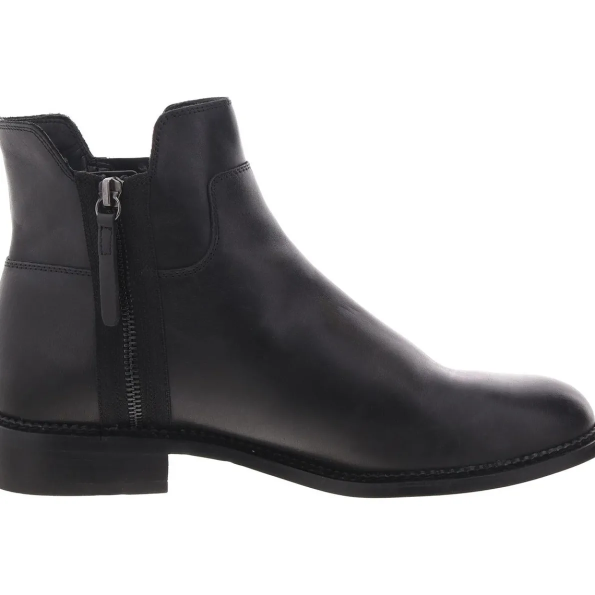 Halford Leather Block Heel Ankle Boots