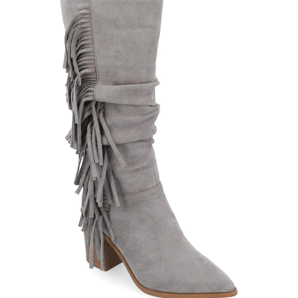 HARTLY Fringe Pointed Toe Mid-Calf Boots