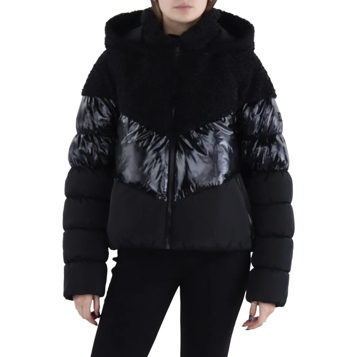 Faux Fur Cropped Puffer Jacket