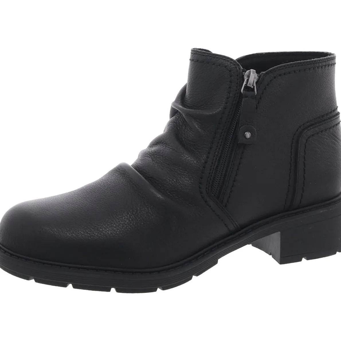 Hearth Dove Zipper Leather Ankle Boots