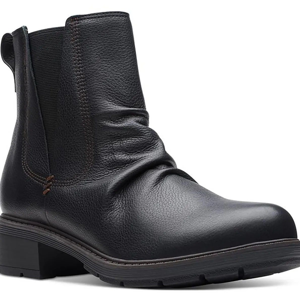 Hearth Rose Leather Block Heel Ankle Boots