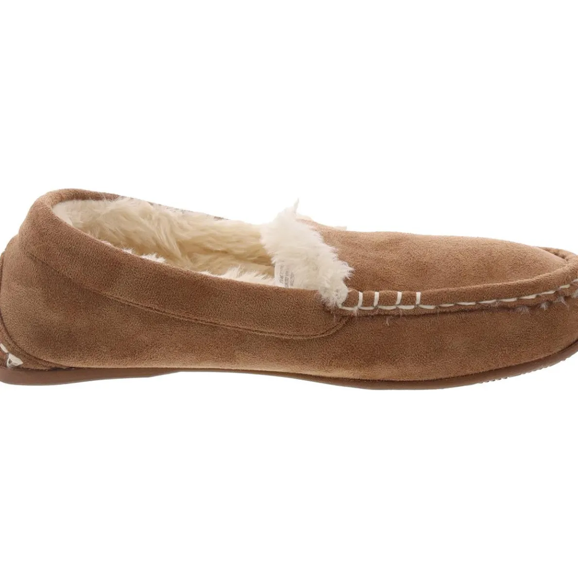 Faux Fur Lined Faux Suede Moccasin Slippers
