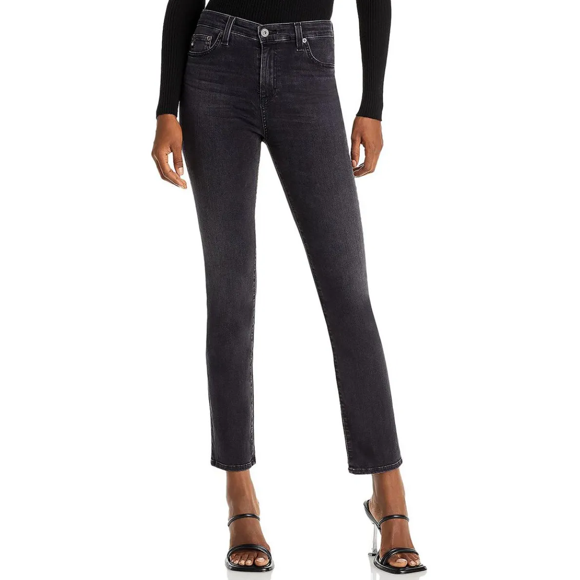 High Rise Slim Fit Straight Leg Jeans