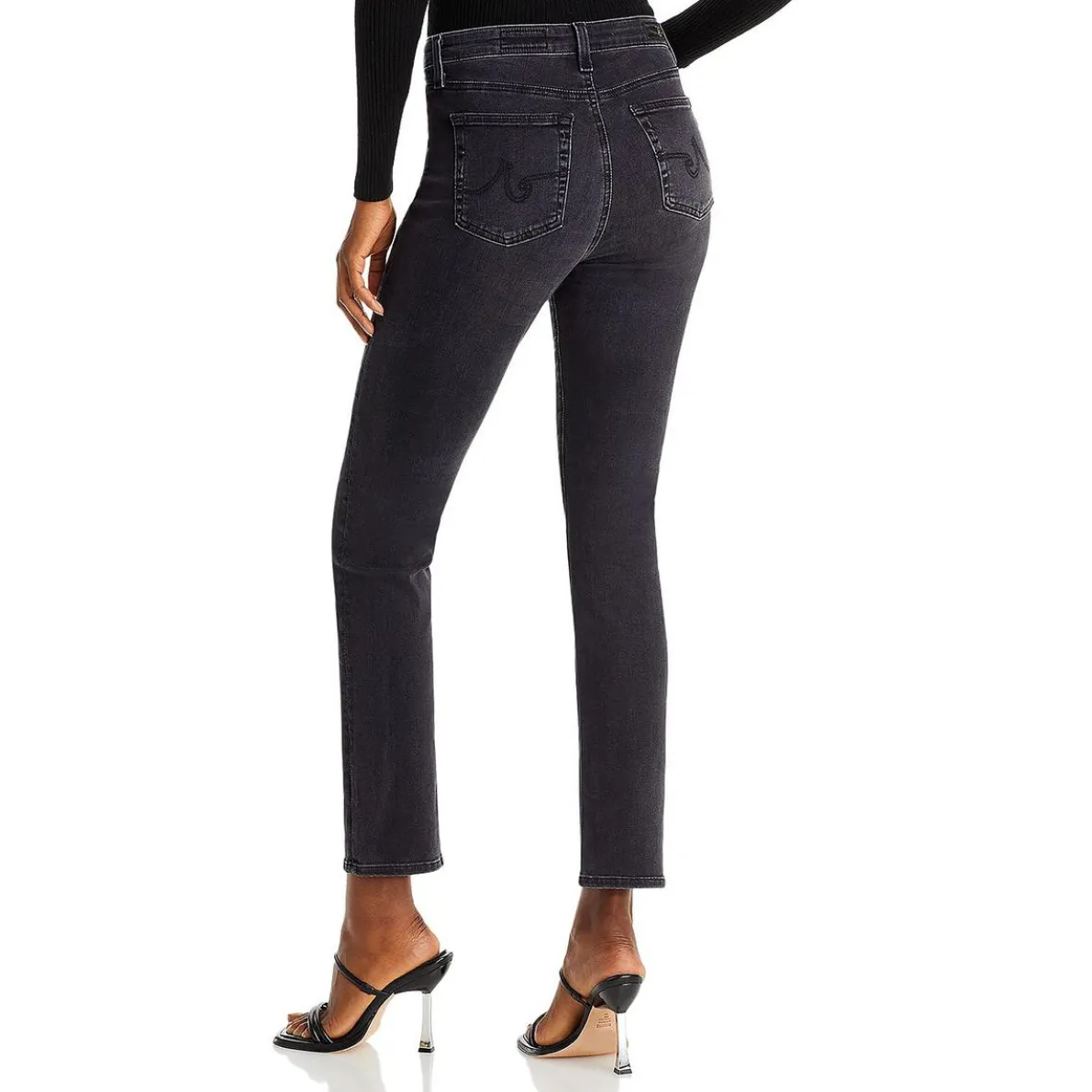 High Rise Slim Fit Straight Leg Jeans