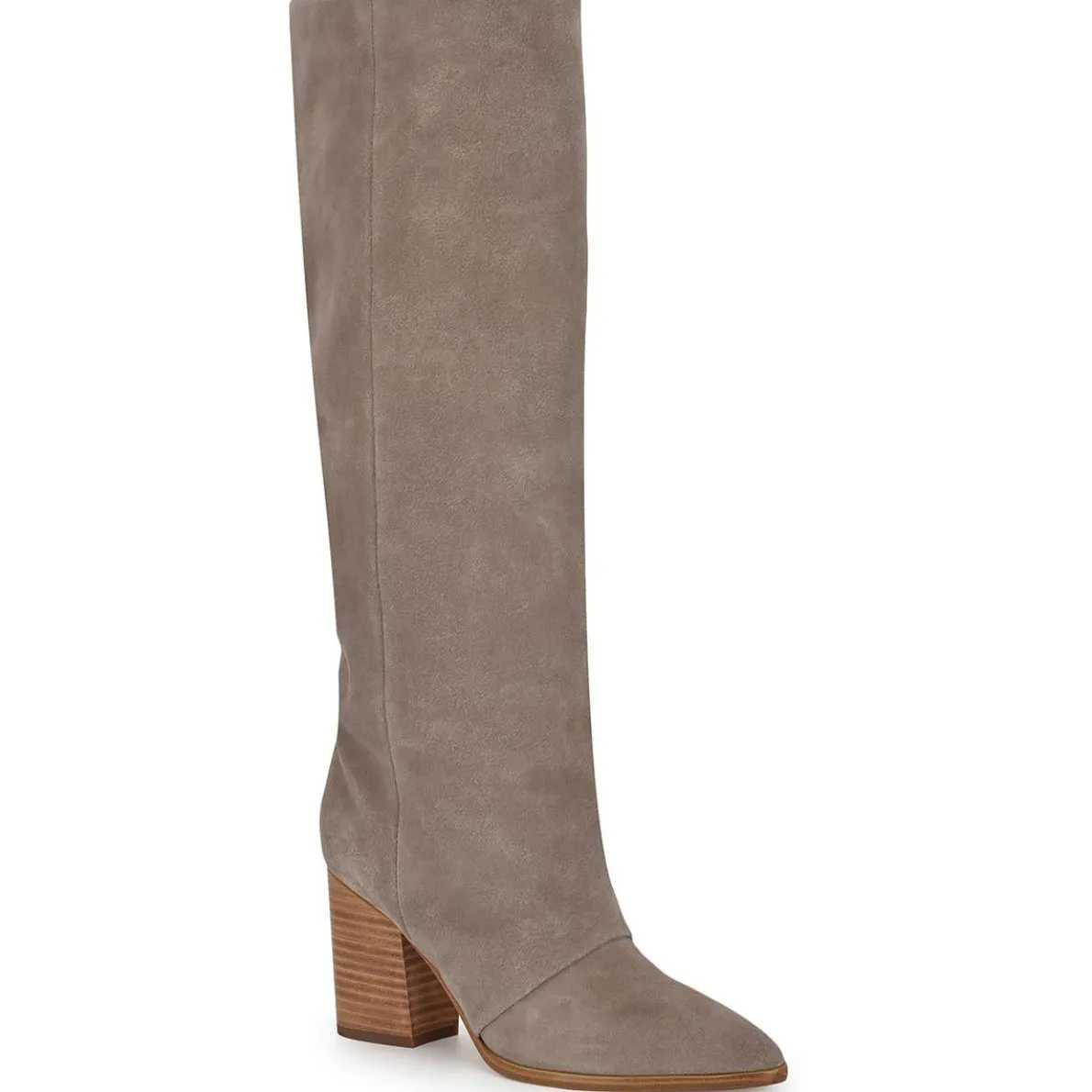 Chicke Solid Suede Knee-High Boots