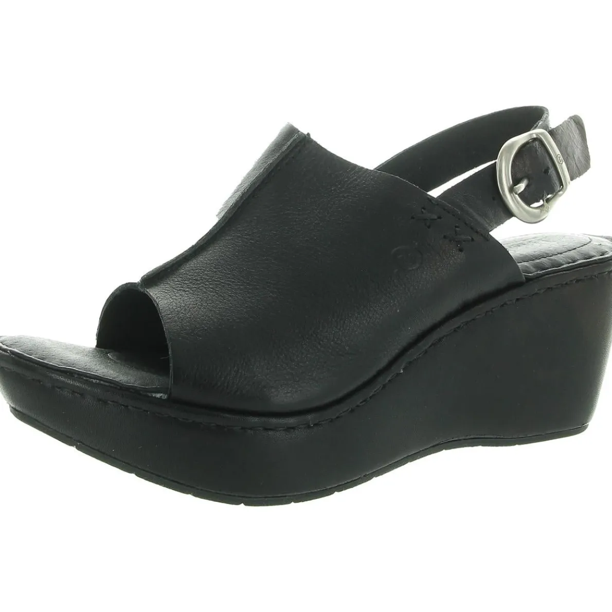 Solid Leather Platform Sandals